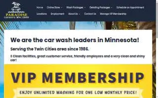Paradise Full Service Car Wash & Detail website