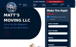 Matt's Moving of Worthington website