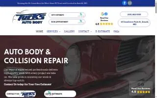 Turks Auto Body website
