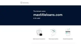 Max Title Loans of Belton website