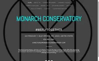 Monarch Conservatory website