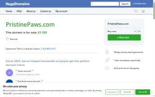 Pristine Paws website