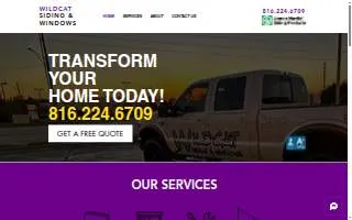 Wildcat Siding & Windows website
