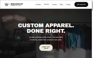 Branson Screen Printing website