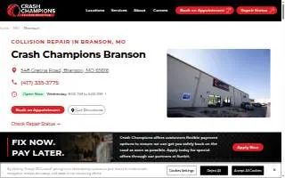 Crash Champions Collision Repair Branson website