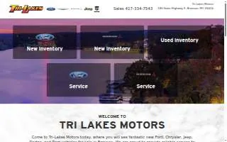 Tri Lakes Motors Ford Dodge Chrysler Jeep Ram website