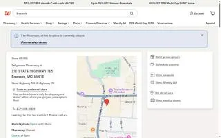 Walgreens Pharmacy of Branson website