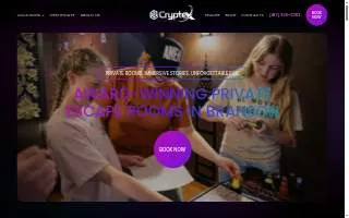 Cryptex Branson Escape Rooms website