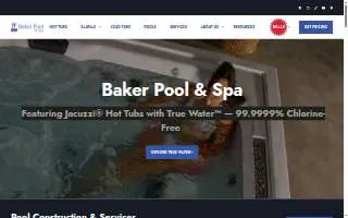 Baker Pool & Spa Store website