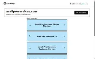 Avail Professional Services website