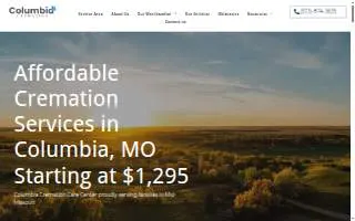 Columbia Cremation Care Center website