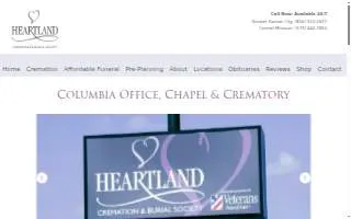 Heartland Cremation & Burial Society of Columbia website