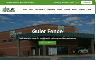 Guier Fence Co of Excelsior Springs website