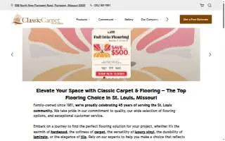 Classic Carpet & Flooring of Ferguson website