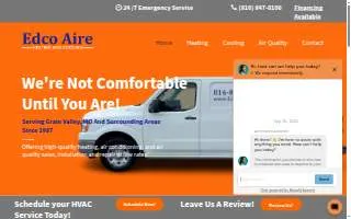 Edco Aire Heating and Cooling website