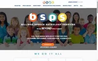 Billings Speech Pathology Services of Grandview website
