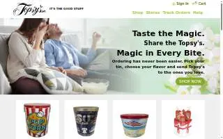 Topsy's Popcorn website