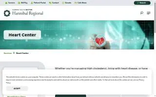 Heart Center at Hannibal Regional website