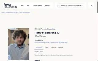 Harry Meierarend IV @ RE/MAX Premier Properties website
