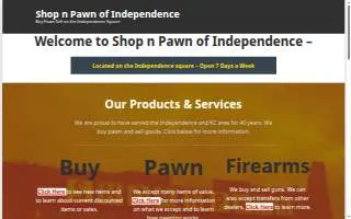 Shop 'N Pawn Of Independence website