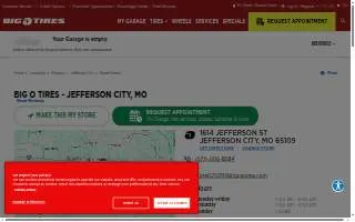 Big O Tires of Jefferson City website
