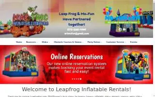 Leapfrog Fun Center & Inflatable Rentals website