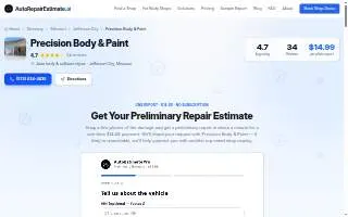Precision Body & Paint of Jefferson City website