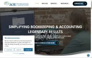 AOE Bookkeeping & Accounting Services website
