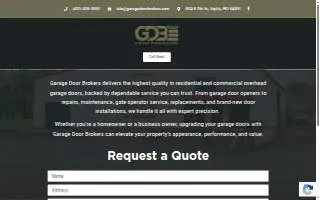Garage Door Brokers website