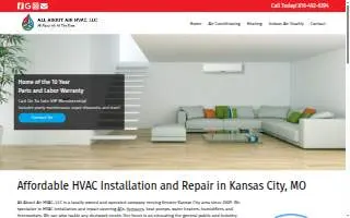 All About Air HVAC LLC website
