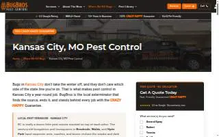 BugBros Pest Control website