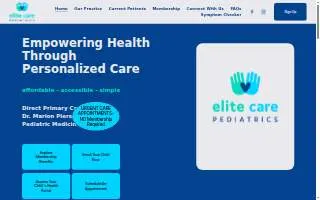 Elite Care Pediatrics LLC. website