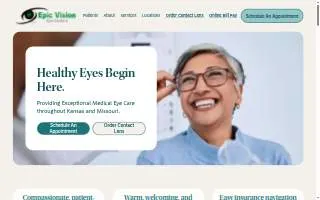 Epic Vision Eye Centers of Kansas City website