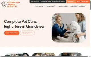 Grandview Animal Hospital website