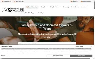 Jay Wolfe Auto Outlet website