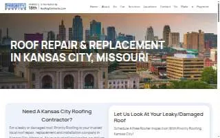 Priority Roofing of Kansas City website