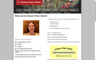 Erickson Piano Studio website