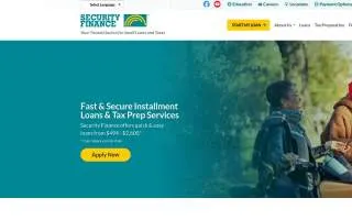 Security Finance of Kirksville website