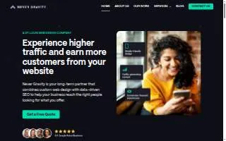 Never Gravity Web Design of Kirkwood website