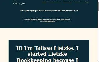 Lietzke Bookkeeping, LLC website