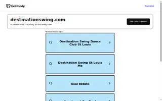 Destination Swing West Coast Swing Dance Club website