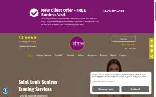 Shine Sunless Tanning Spa of Manchester website