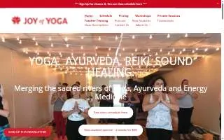 Joy Of Yoga website