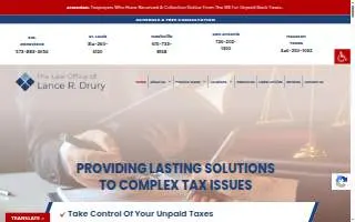 The Law Office of Lance R. Drury website