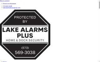Lake Alarms Plus of Marshall website