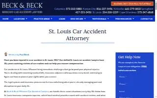 Beck & Beck Missouri Car Accident Lawyers of Maryland Heights website
