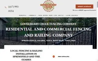 Gooseberry Creek Fencing LLC website