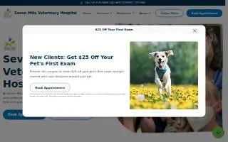 Seven Hills Veterinary Clinic website