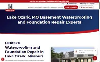Helitech Waterproofing and Foundation Repair of Ozark website
