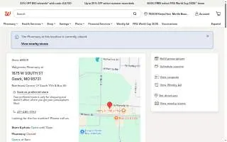 Walgreens Pharmacy of Ozark website